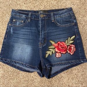 floral high waisted shorts
